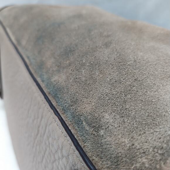 Coach Edie Gray Pebbled Leather Suede 3 Compartments Shoulder Bag - Picture 9 of 16